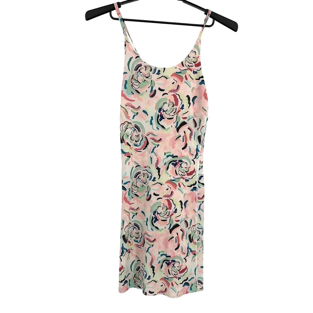 Athleta Floral Infinity Dress XL Tall Pink Performance Pilates Yoga Athleisure